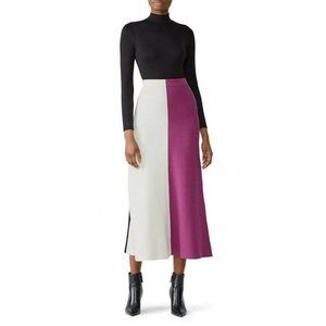 Derek Lam Knit Colorblock Long Knit Midi Skirt L